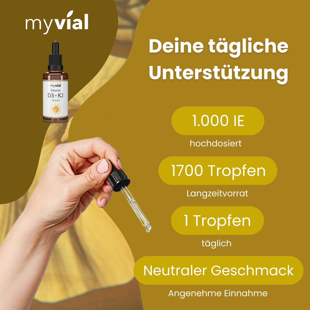 Vitamin D3 + K2 Tropfen – Vegan & Hochdosiert