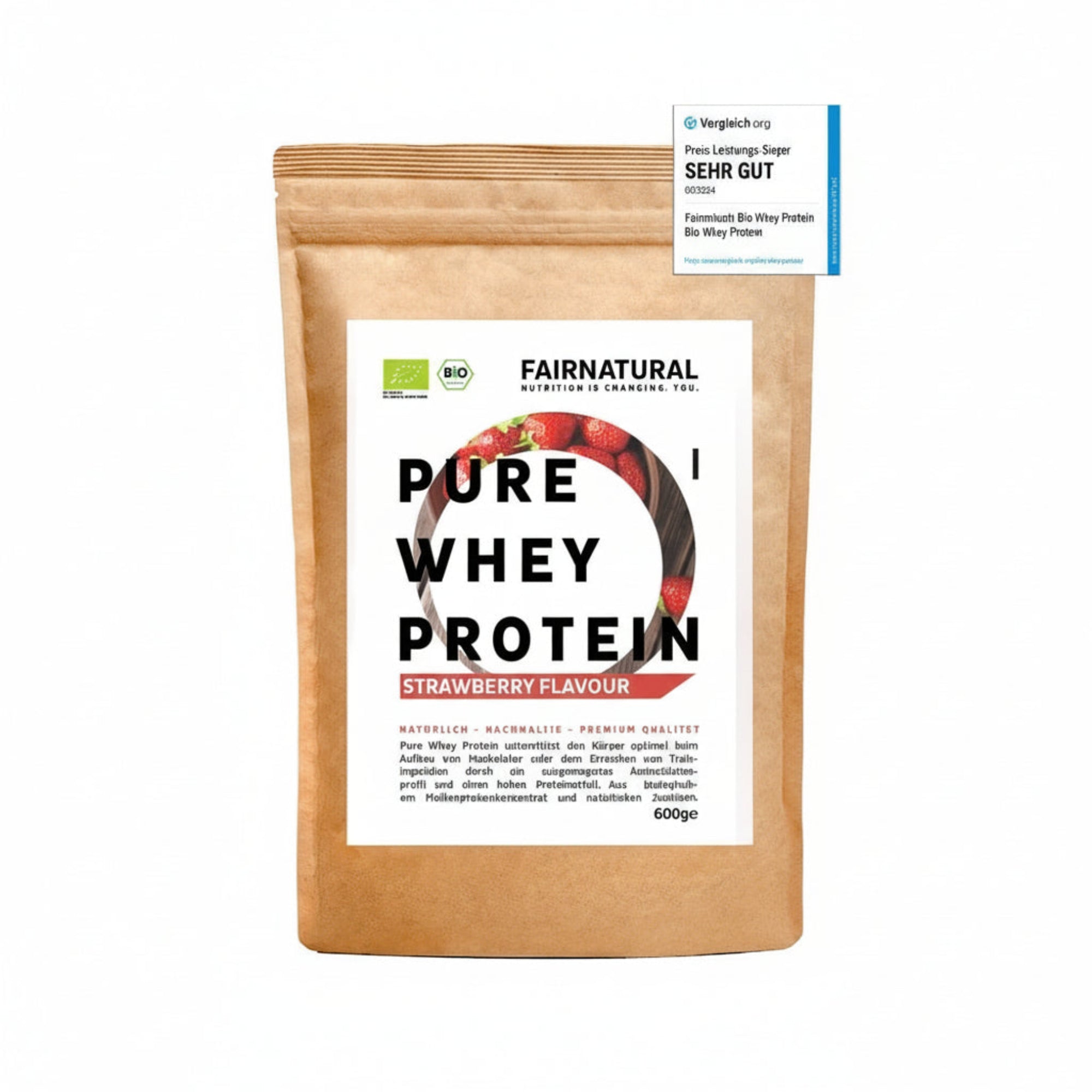 Bio Whey Protein Pulver Erdbeere