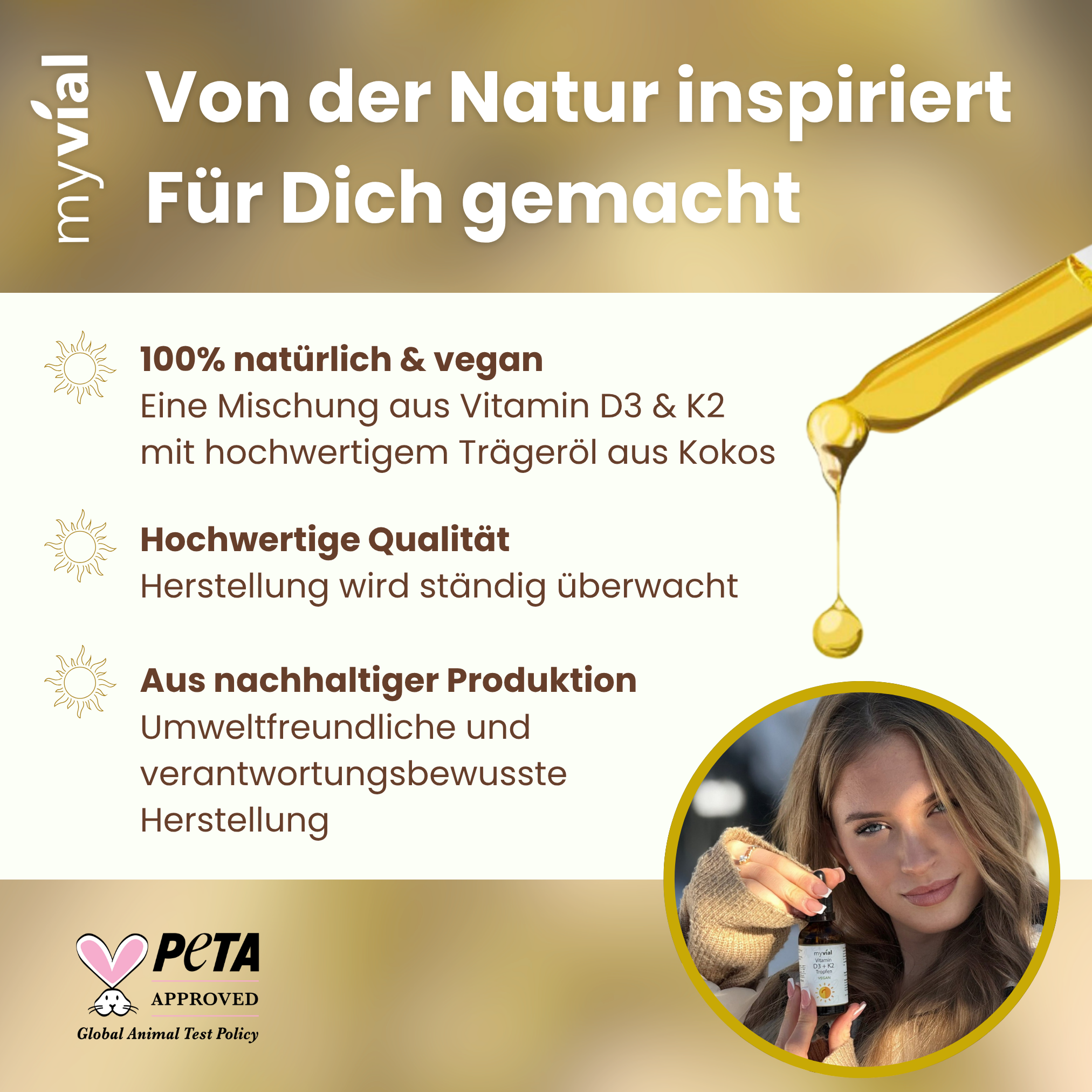 Vitamin D3 + K2 Tropfen – Vegan & Hochdosiert