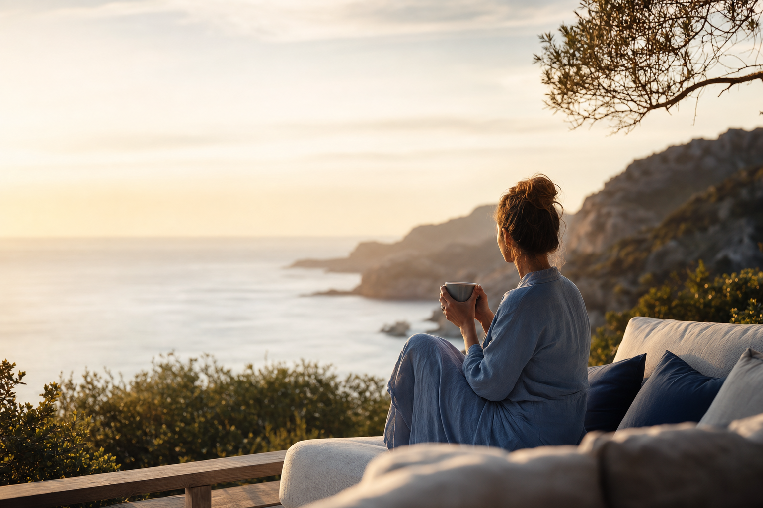 Ruhiger Longevity-Moment mit Meerblick